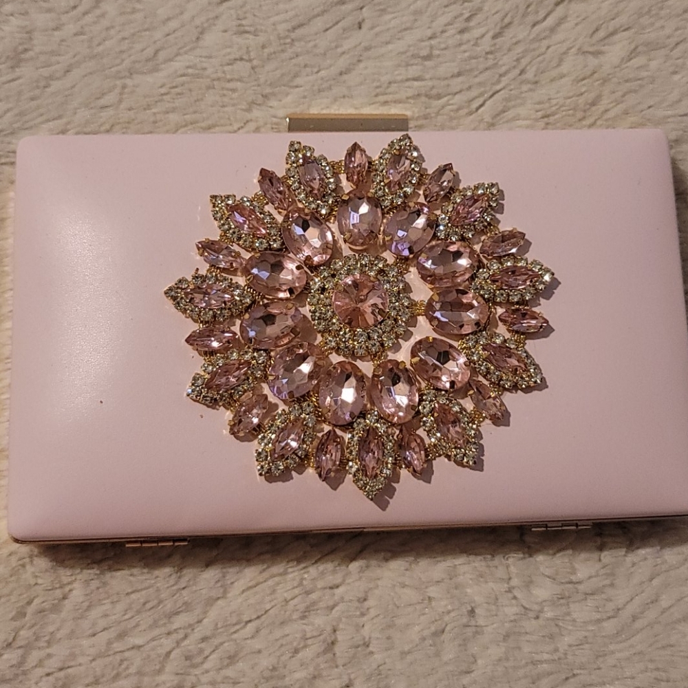 Large vintage look Jeweled clutch